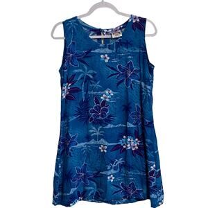 Peppermint Bay Sun Dress Size Medium Blues Resort Vacation Knee Length